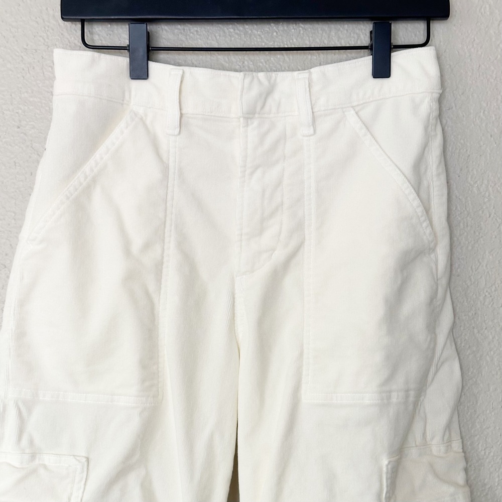 Citizens of Humanity Marcelle Corduroy Cargo Pant Barrel Leg White Size 26 - Picture 2 of 7